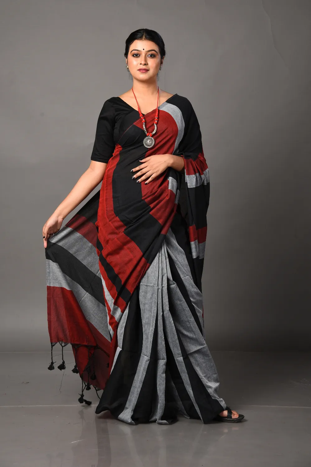 Multicolor Pure Cotton Saree